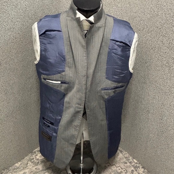 Suitsupply Blazer 44R Livorno Gray Herringbone Jacket Vitale Barberis Canonico - Picture 6 of 16